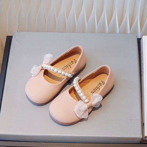 Children's Butterfly Princess Shoes for Girls 2025 Spring and Autumn Season Comfortable Soft Sole Fashion Pearl Shoes