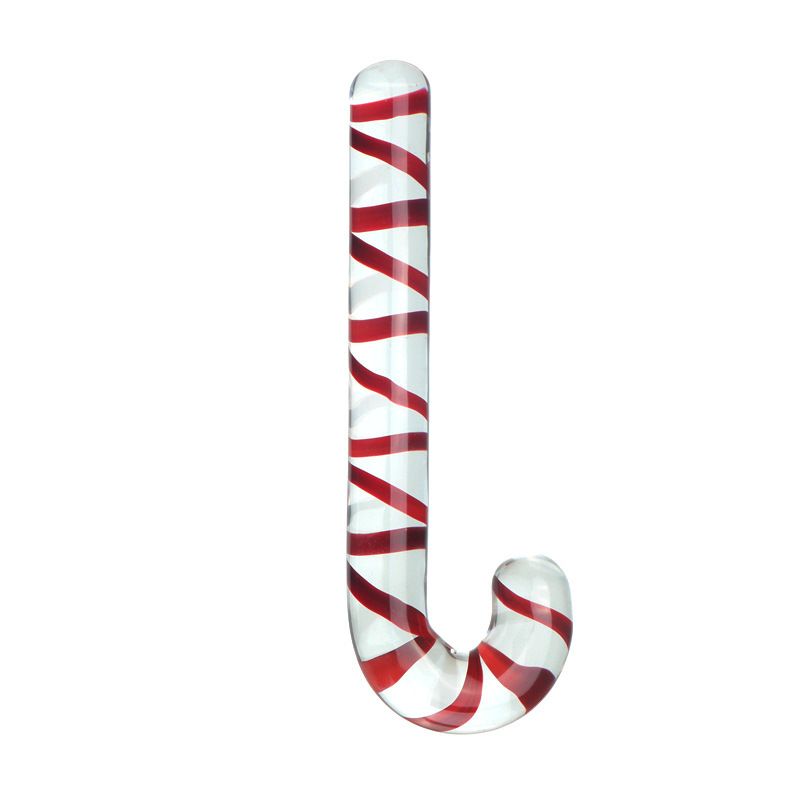 Borosilicate Glass Dual-Use Dildo and Anal Beads, Red, Large Size — detail image 5