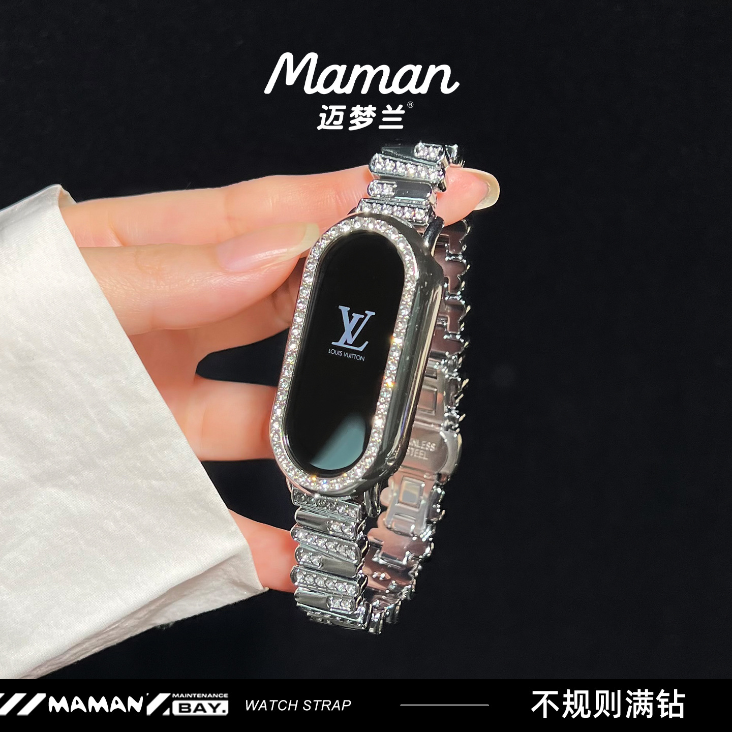 Suitable for Xiaomi Mi Band 10 Irregular Flash Diamond Strap Xiaomi Mi Band 9 Strap High-End Autumn 8Nfc Women's Model