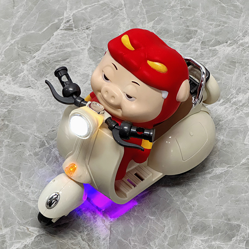 진짜 돼지 남자 + 조명 스턴트 오토바이 (색상 랜덤) 조합