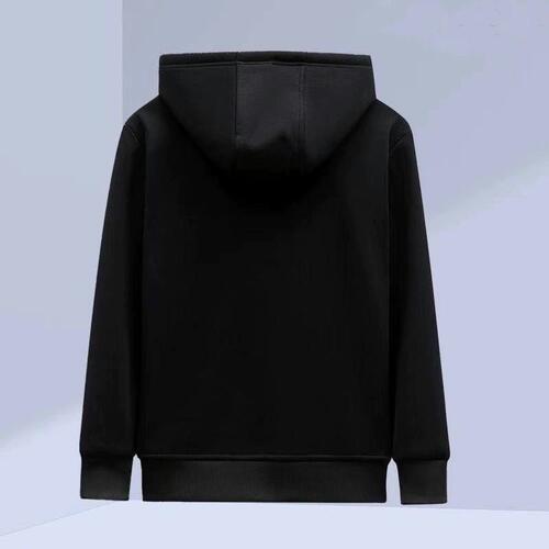 Men's winter warm sheepskin-lined padded coat loose pants set, fashionable top with thermal hoodie