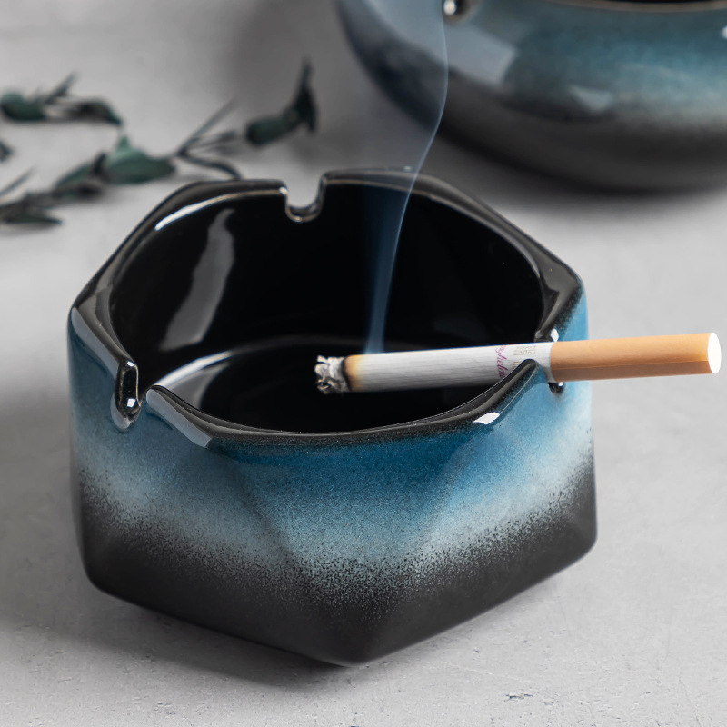 大号陶瓷烟灰缸家用简约潮流时尚创意个性办公室轻奢高级感烟缸|undefined