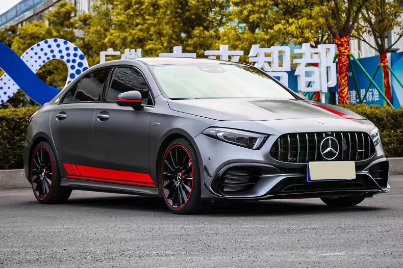 Applicable to 19-25 Mercedes-Benz A- Class W177 to A45amg Simple Narrow Body Encircling Front and Rear Bars Rear Lip Middle Net Cover Tail Throat
