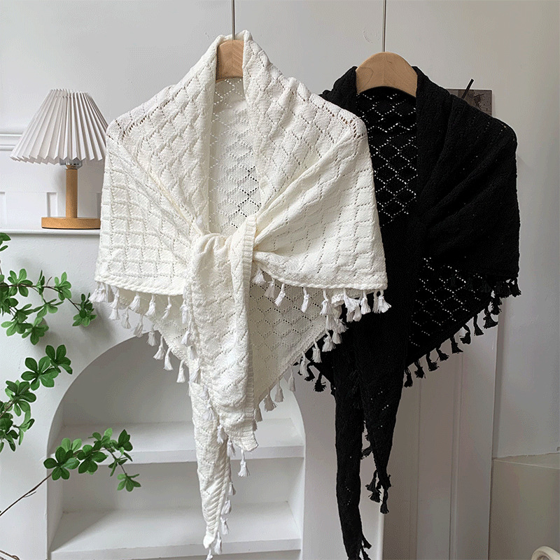 Sopa solar de punto de alta sensación primavera y otoño abrigo versátil con mangas largas cheongsam bufandas de bordas