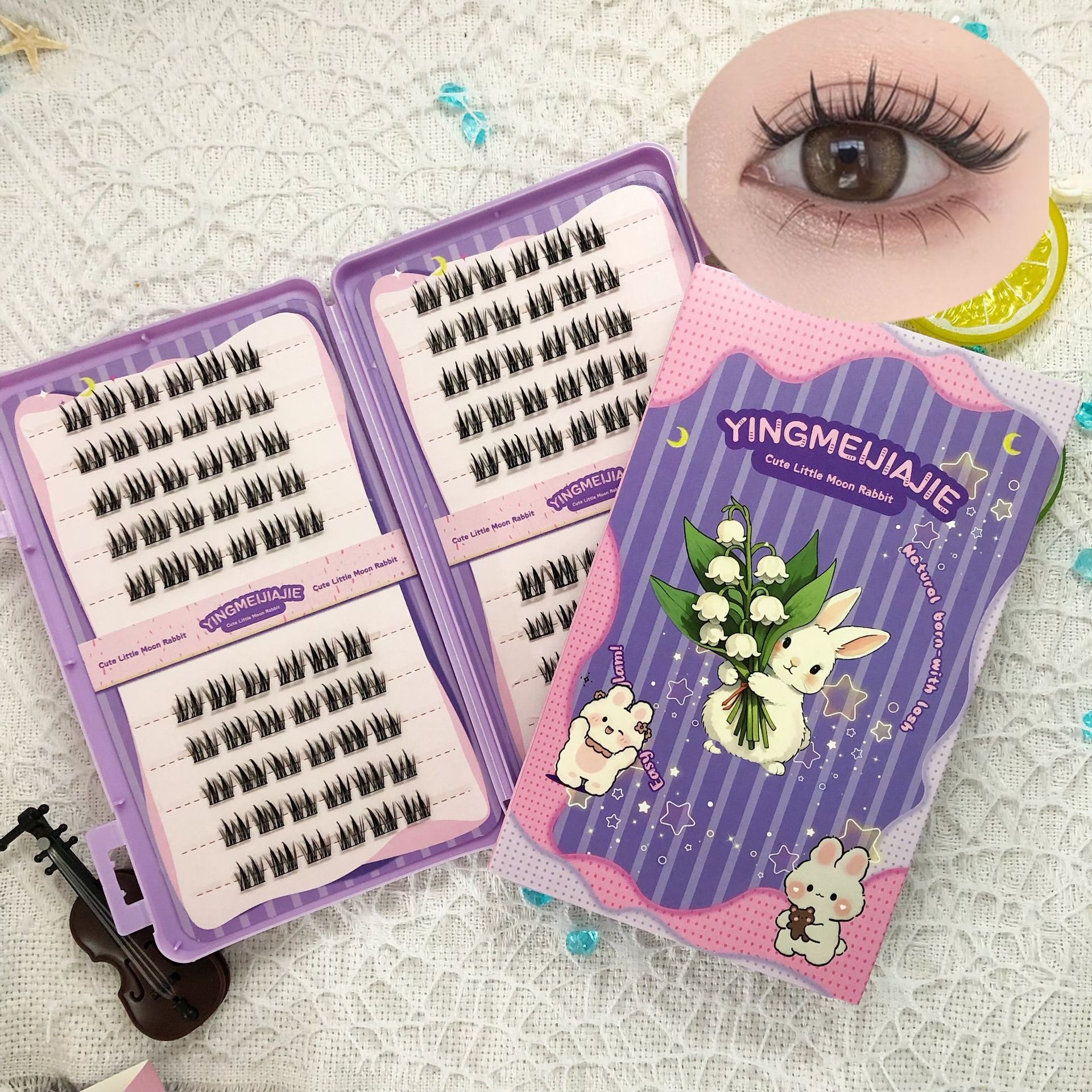 20 filas de paquete de caja de regalo de pestañas falsas transfronterizas, pestañas falsas densas, pestañas falsas sin pegamento.