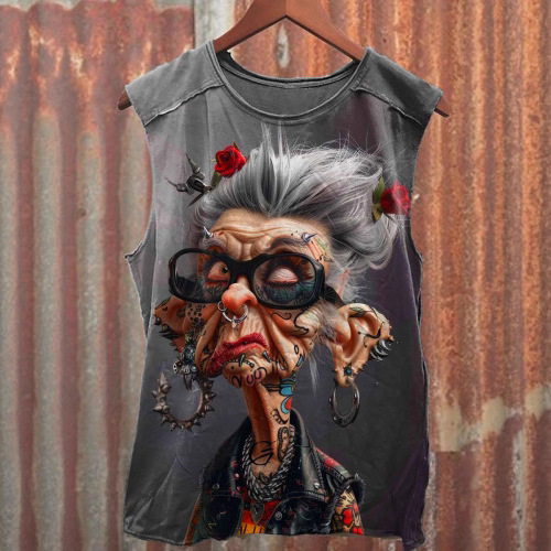 Casual T-Shirt Short-Sleeve Cross-Border 2025 Summer Loose Vest Top with Printed Design, Popular on Amazon and Shopee