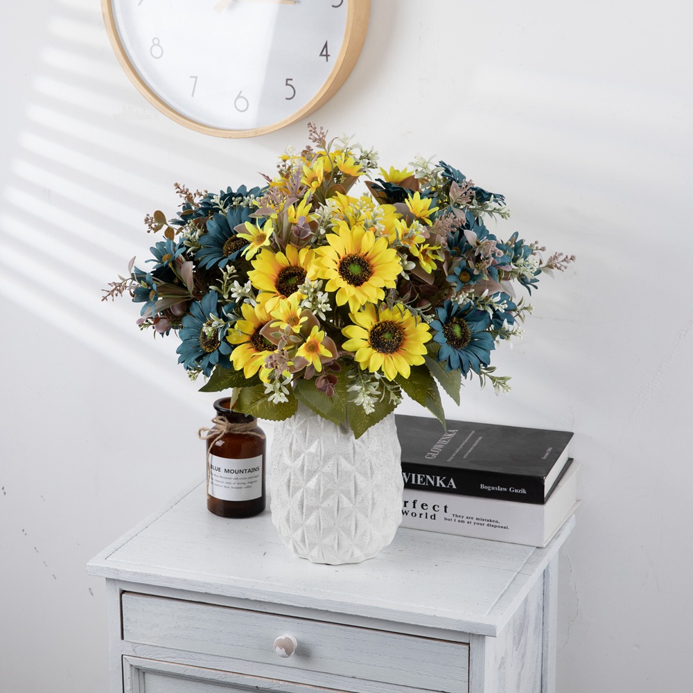 裝飾吹秋風太陽花束仿真花廠家假花綠植物批發婚慶跨境CL06001