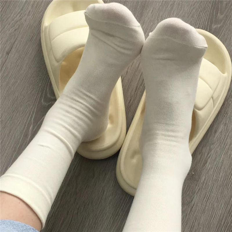 Little Red Book Loose Socks Moon Socks Women's Summer Mid-tube Cotton Socks Summer Thin ins Trendy Black and White Solid Color Pile Socks Little Red Book Loose Socks Moon Socks Women's Summer Mid-tube Cotton Socks Summer Thin ins Trendy Black and White Solid Color Pile Socks