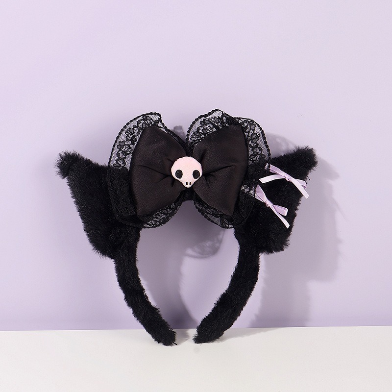 Dos dimensiones Lolita correa de cabello chica gato oreja clip de cabello cómic cosplay Lolita criada correa de cabello