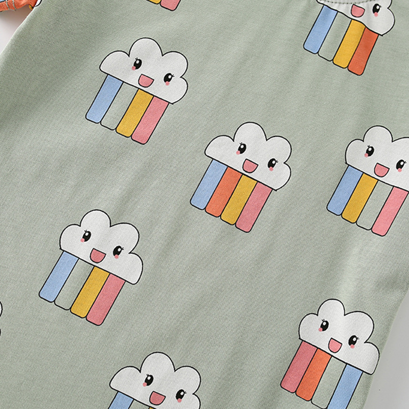 Malwee niñas cuello redondo manga corta verano nuevo estilo europeo y americano niños estilo occidental camiseta de la niña