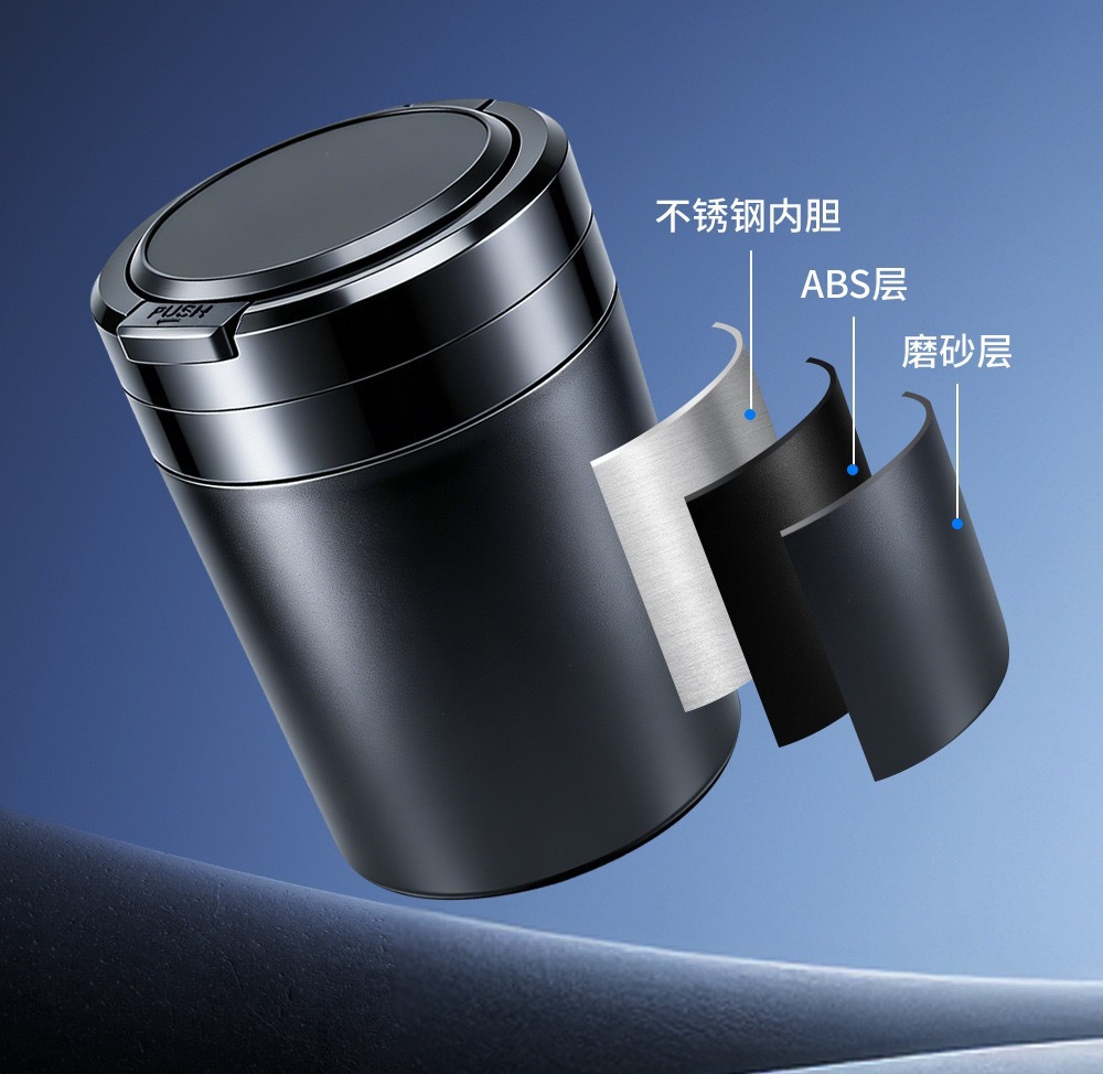 Premium car ashtray with light, one-button opening, car accessories, personalized and practical ashtray, drop shipping available