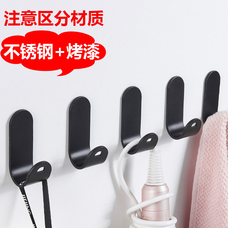 Stainless steel Punch holes clothes Hooks After the door wall Wall hanging coat hanger kitchen Shower Room towel Bearing Wall Sticking hook