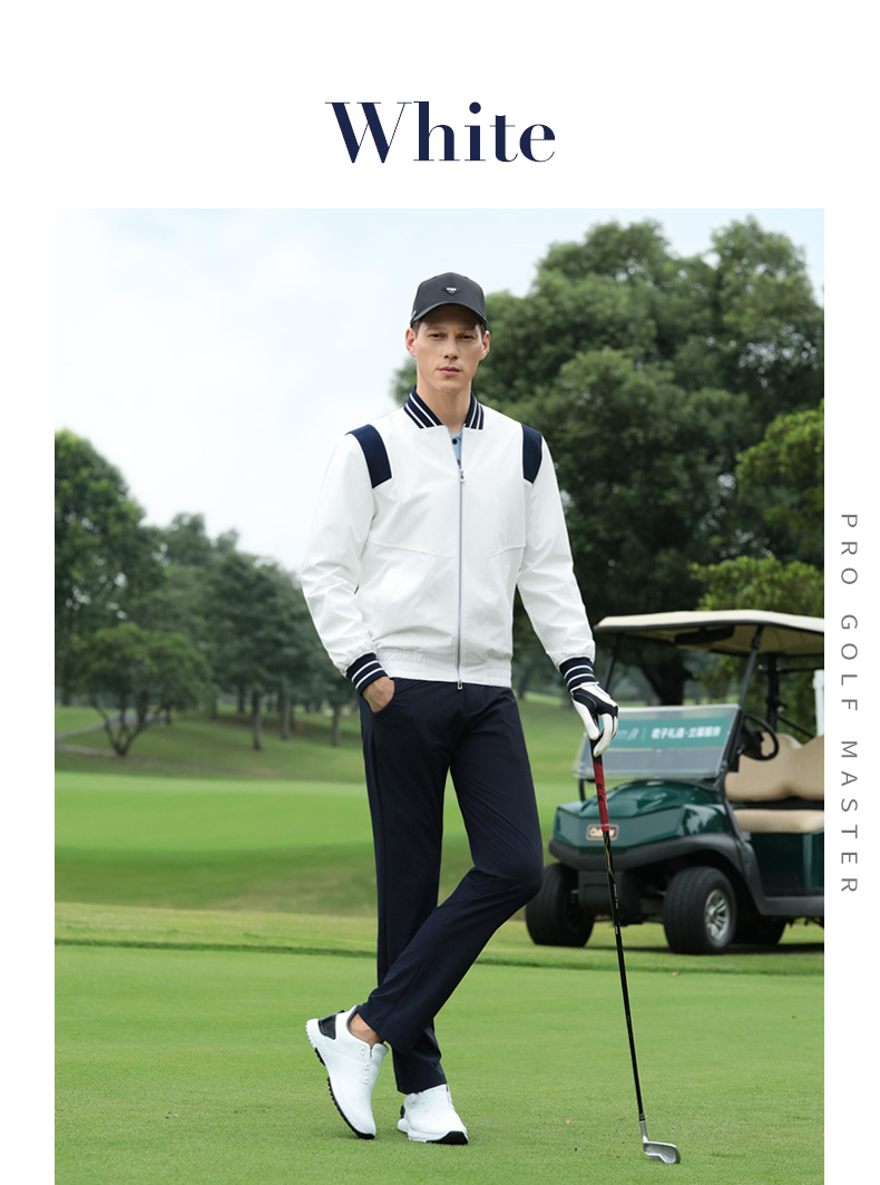Áo khoác gió golf nam PGM chống thấm nước, cổ bóng chày, mùa thu đông — Áo khoác trắng [chống thấm nước/chống gió/khóa nhiệt độ/cổ áo bóng chày] YF814 chi tiết 7