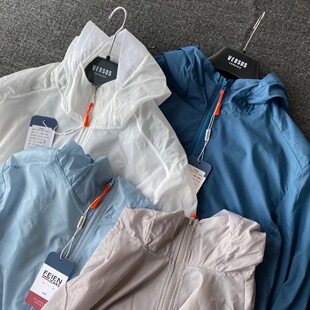 Simple goods outside! As thin as a cicada! Summer laser punching breathable couple hooded sun protection clothing skin clothing men and women