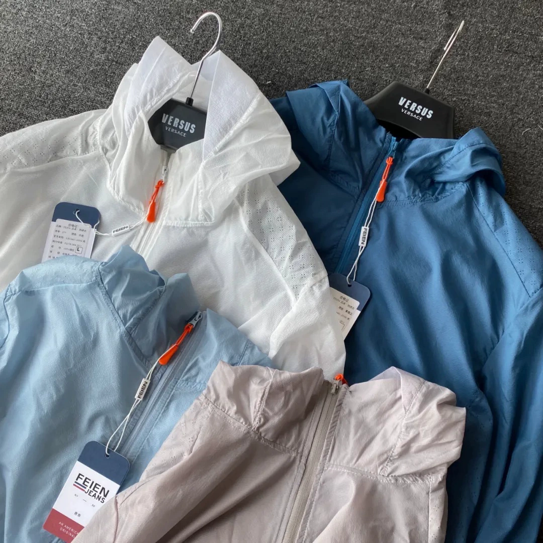 Простые товары снаружи! Тонкая, как цикада! Летняя Лазерная штамповка дышащая пара с капюшоном Солнцезащитная Одежда для кожи мужчин и женщин