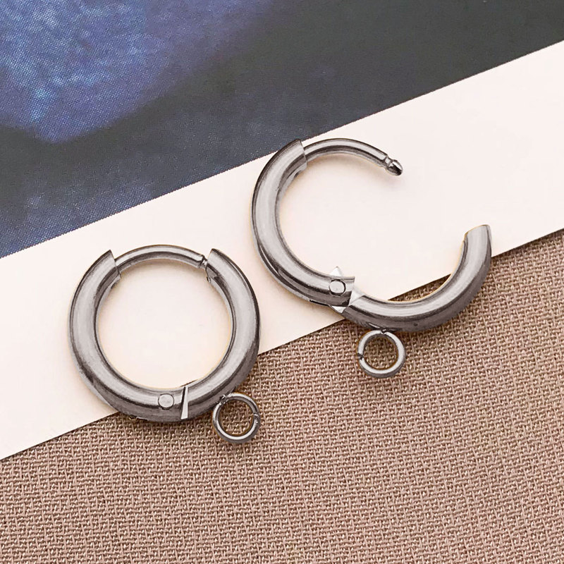 シンプルなステンレス鋼のイヤリングアクセサリー高色保持イヤリングラウンドクロスイヤリング手作り diy イヤリング材料卸売|undefined