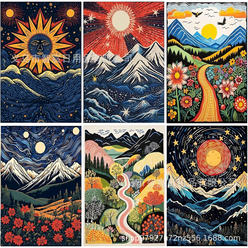 Cross-Border Hot-Selling 5D Diamond Painting Abstract Art Handmade DIY Round Diamond Home Decoration Painting Factory Direct Sales and Delivery