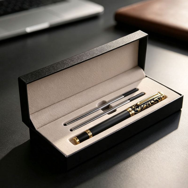 Cross-border embossed craft business metal signature pen gift box set corporate office ballpoint pen gift gel pen