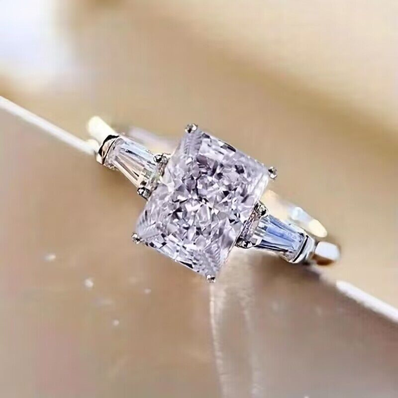 Pink Diamond Zircon Ring Sweet Romantic Bride Wedding Ring_voghion.com