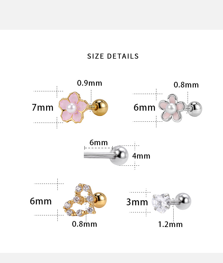 Pointed titanium steel lip stud product view