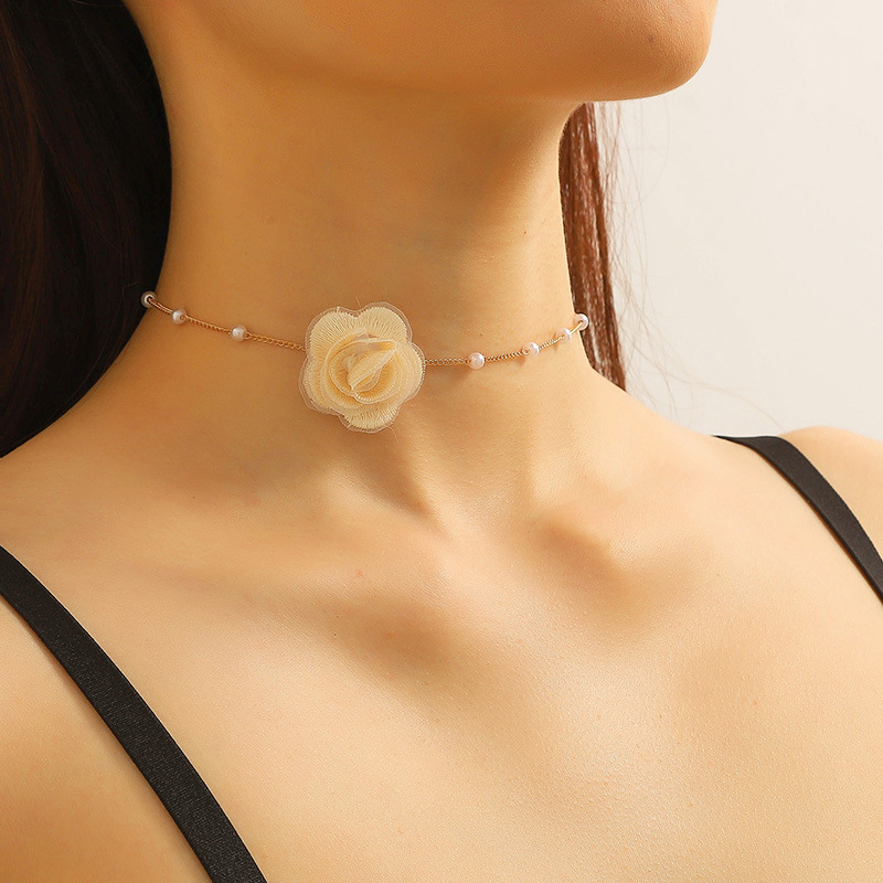 Sweet Flower Cloth Women's Choker display picture 2