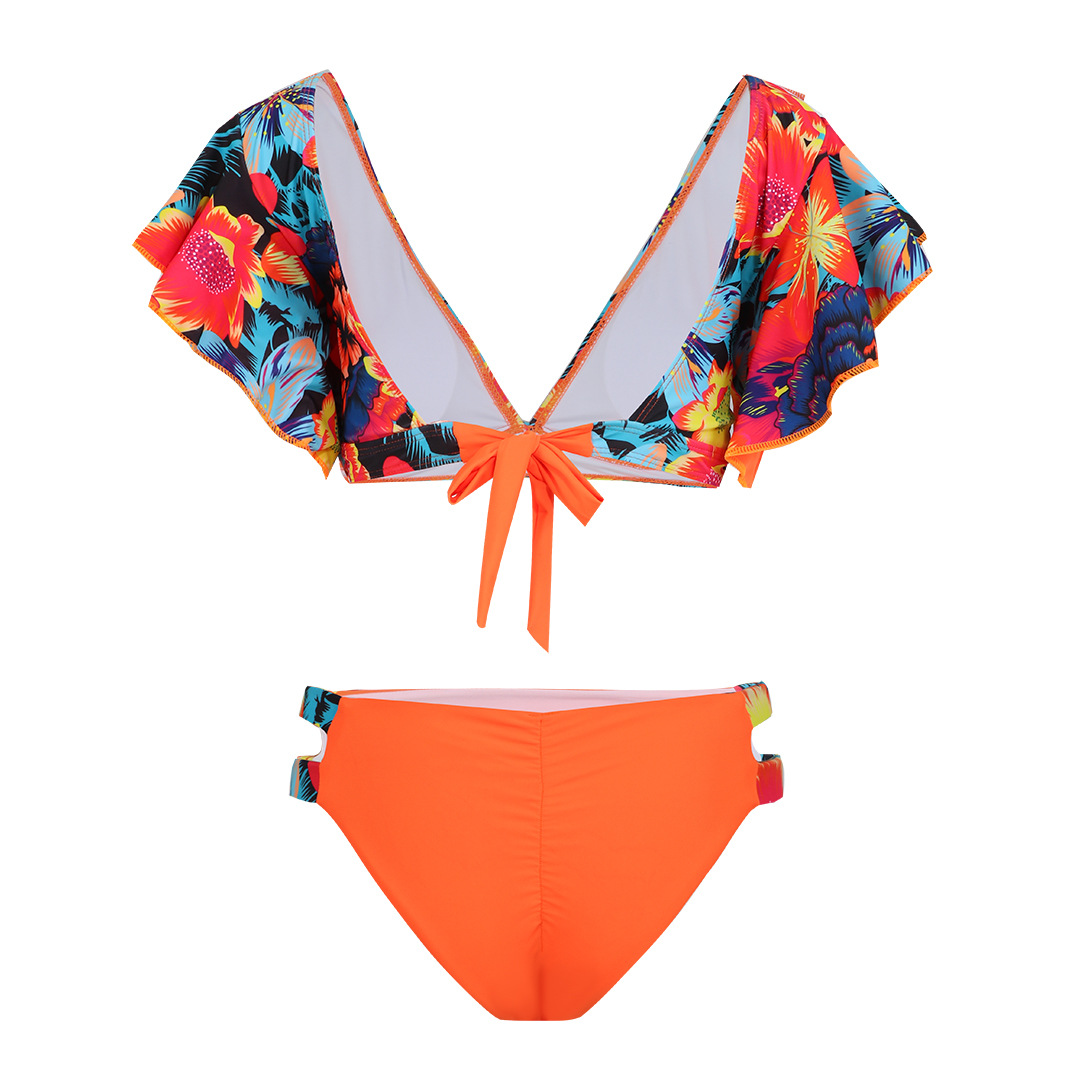 192g Weight Sexy Feel Of Sensation Briefs Panties Style Polyester Fabric Type 2 Pieces Set Quantity Swimming Pool, Beach Occasion Ditsy Floral Pattern Women's Gender Women's Ditsy Floral 2 Pieces Set Bikinis Swimwear 12