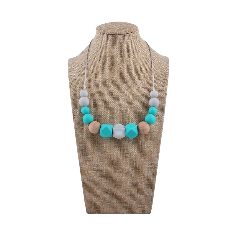 Comercio exterior Amazon nuevo silicona molar teether collar bebé teether palo masticable colgante collar