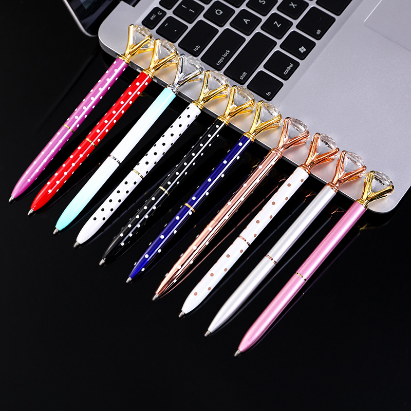 創意大鑽石筆水晶鑽石筆商務廣告禮品筆創意鑽筆金屬圓珠筆印刷lo