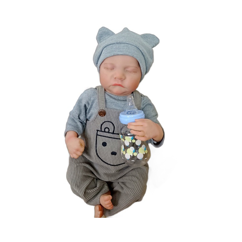 Muñeca de goma suave para bebés generación de inventario pesado pintado 18 pura muñeca hecha a mano de una pulgada de cuerpo cerrado ojos