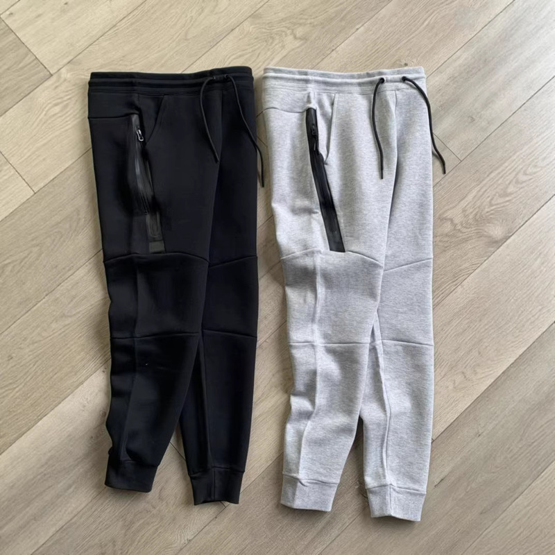 Autumn and Winter new men's stitching thickened adhesive zipper drawstring jogging pants fashion trendy men's casual sports pants men's pants