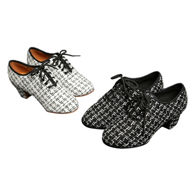 Latin Dance Shoes New Style Small Fragrant Body Fitness Soft Sole Dance Shoes High Heels Stiletto Heels Comfortable Slim Body