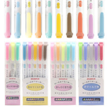 日本ZEBRA斑马WKT7荧光笔手账套装淡色|暗色|亲和色|晴朗色系5色