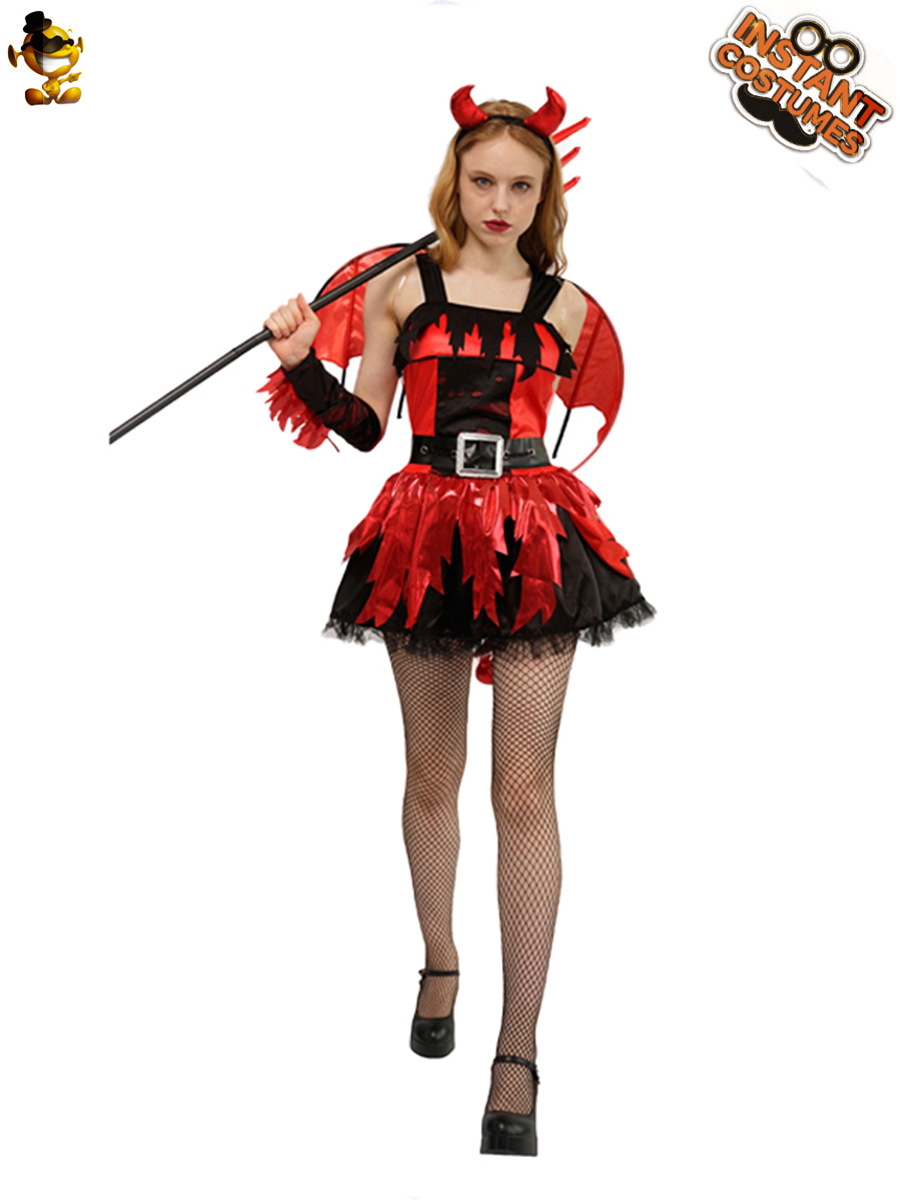 Halloween adulto hembra Diablo rojo fiesta traje Halloween grande hembra Diablo rojo Cosplay