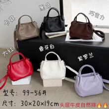 头层牛皮女士包袋跨境特色手提包时尚菜篮子托特包真皮软欧美复古