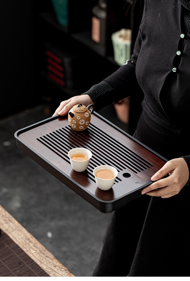 Melamine Tea Tray Set with Drainage Tray Small Kung Fu Tea Table for Home Tea Ceremony specifications