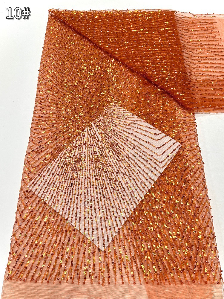 Sequin, tubo de perlas bordado, tela de bordado, alta definición, diseño de moda, vestido de moda, vestido de boda, tela
