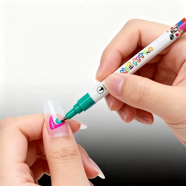 Cross-Border Same Style Nail Art Pen Needle Tube Nail Polish Pen 12-Color Nail Painting Pen Nail Art Hook Line Pen Pull Line Nail DIY