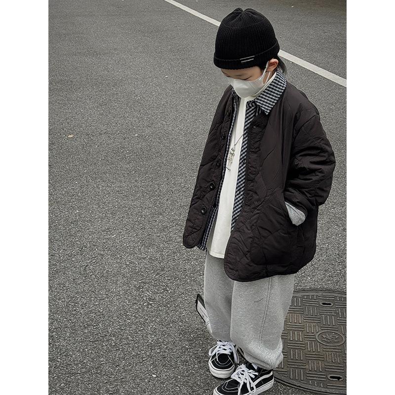 Baodua ropa para niños chaqueta acolchada para niños Otoño e Invierno 2023 nueva ropa de invierno para niños estilo coreano chaqueta engrosada top de moda