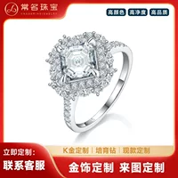 Роскошное женское кольцо Asche из золота K с основным камнем 2,0 карата, культивированный бриллиант класса D, субкамень, культивированный бриллиант, модные женские украшения для девочек