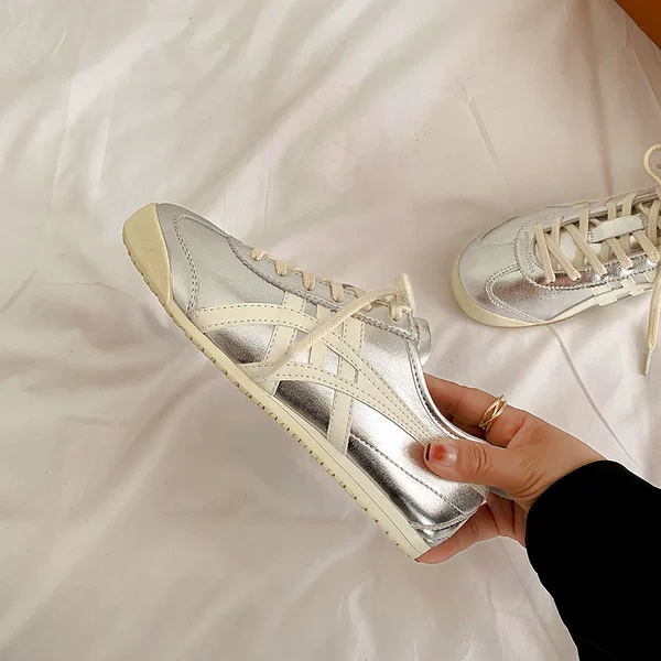 Genuine Leather Model~Silver-Colored German Training Shoes for Men and Women, 2026 New Autumn Couple Casual Sports Shoes, Trendy Sneakers