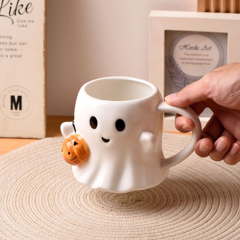 カボチャゴーストカップハロウィンゴーストクリエイティブ面白いかわいいウォーターカップアフタヌーンティーコーヒーカップ|undefined