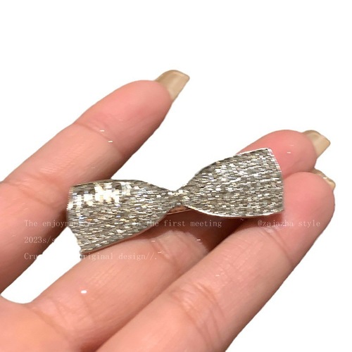 Glitter!  y2k star bow hair clip for women small and exquisite high-end feeling side bangs clip one-line clip