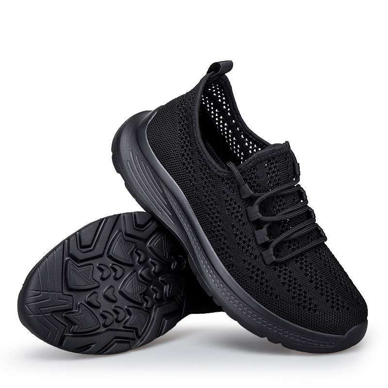 Pico-carpintero zapatos deportivos casuales mujeres verano 2025 zapatos de carreras de mujer de malla de tela de vuelo de tendencia coreana