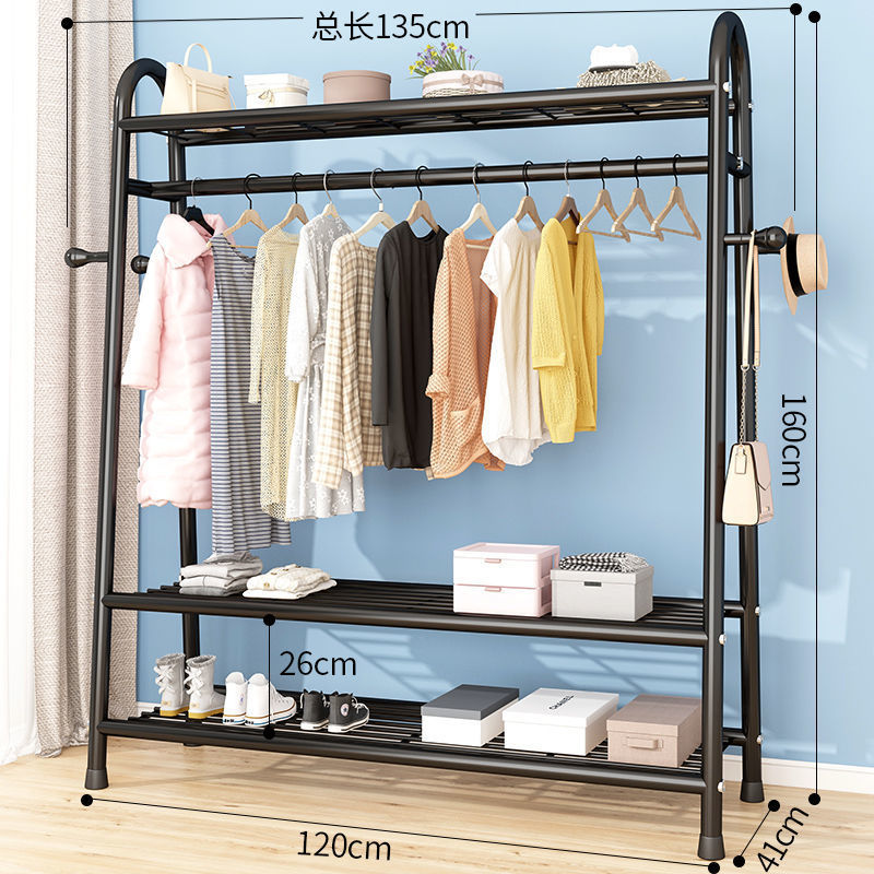 135cm-검정 [상하 3 개의 그물 + 옷 걸이]]