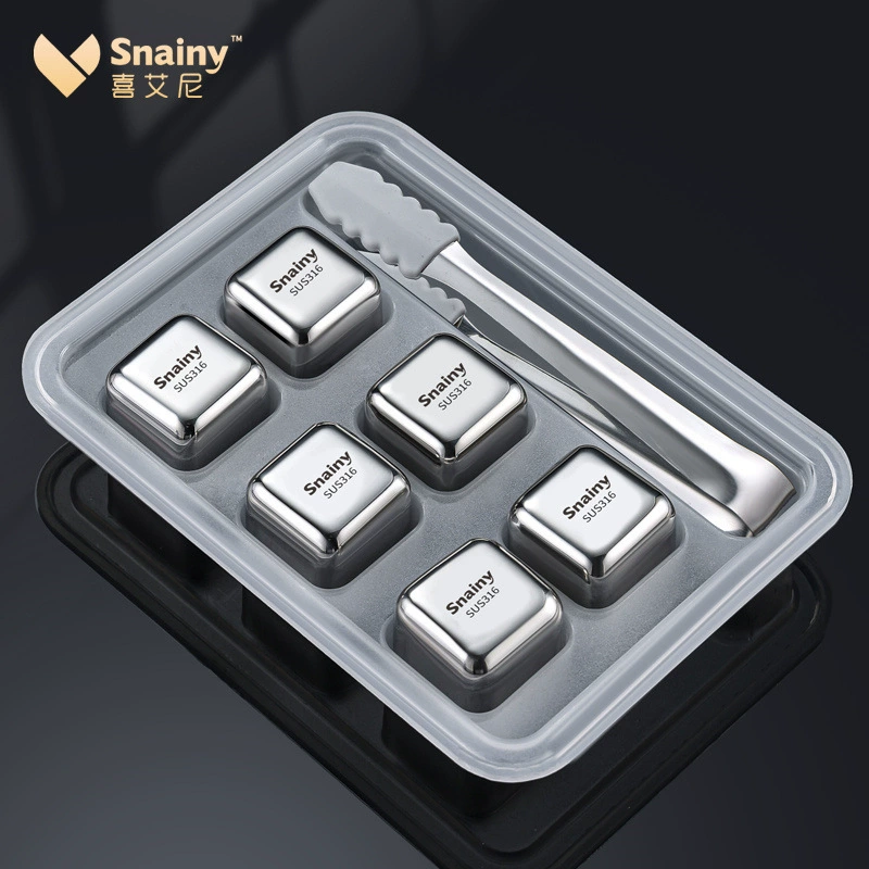 Пищевая 316 нержавеющая сталь быстрозамороженный металлический кубик льда бар ледяной артефакт ледяной пивной камень утолщенный кубик льда набор