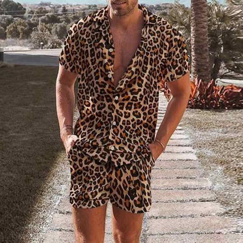 Men's Leopard Pants Sets Men's Clothing display picture 3