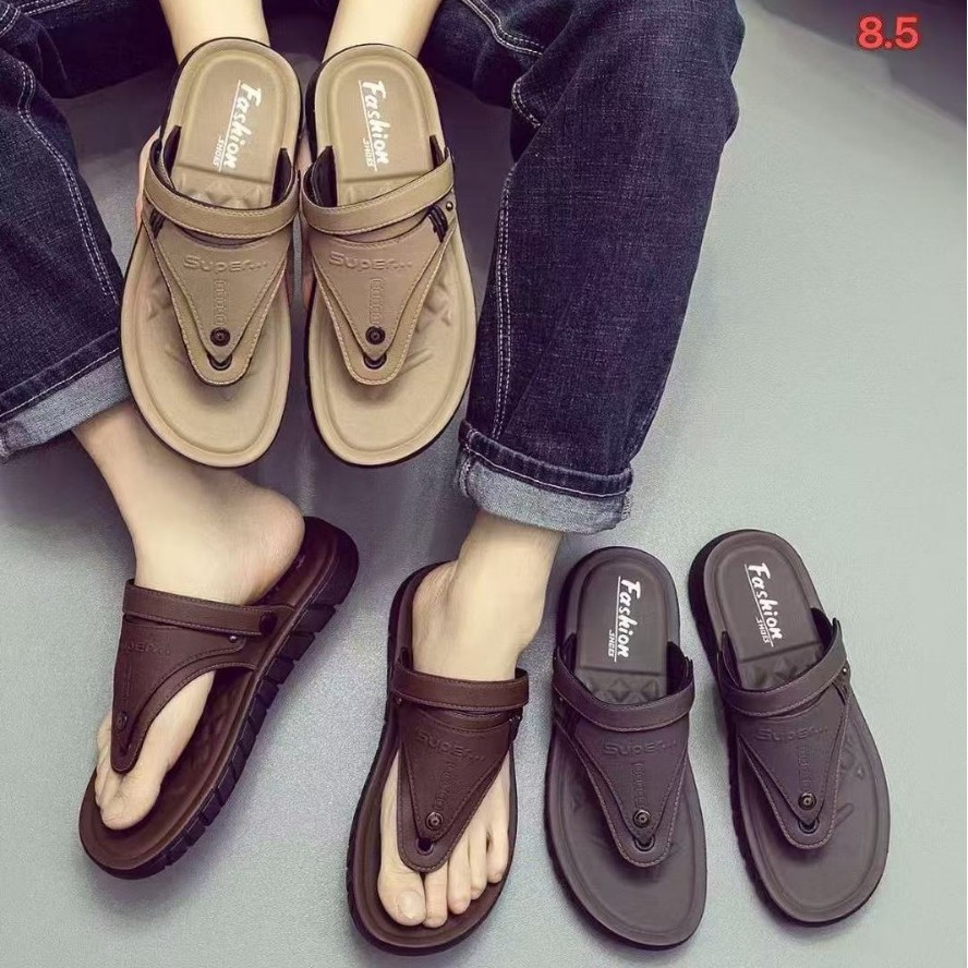 吴川新款时尚休闲简约居家外出防滑男士凉人字拖鞋系列