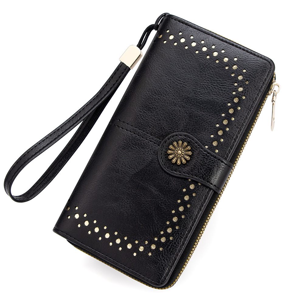 Cartera larga para mujer con cremallera