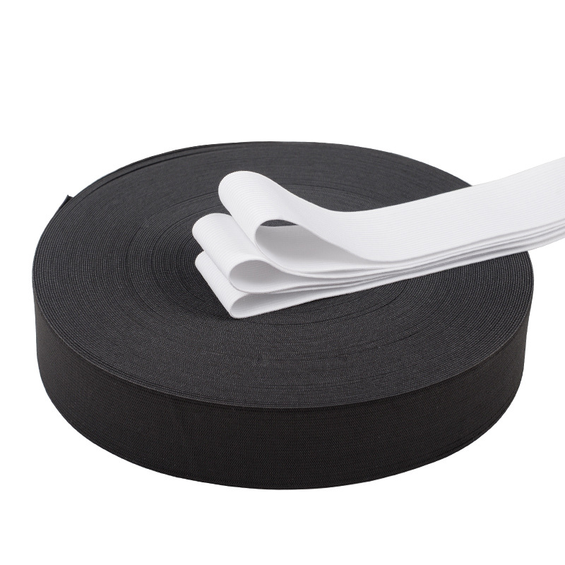 Black white knitted elastic tape