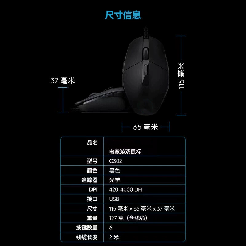Игровая механическая мышь, ноутбук, оптом, G302